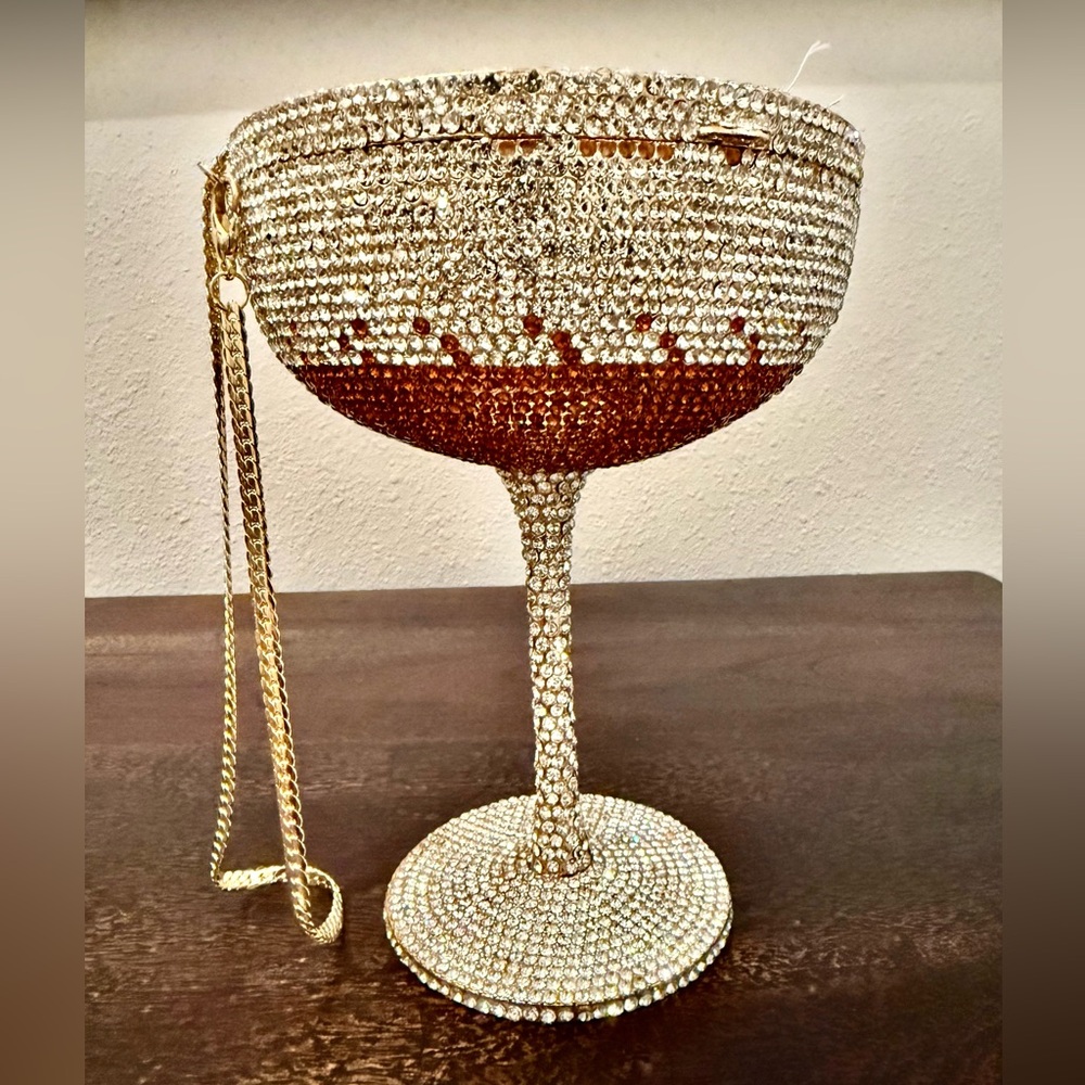 Saks Fifth Avenue Crystal-Embellished Margarita Glass Mini Bag with free gift